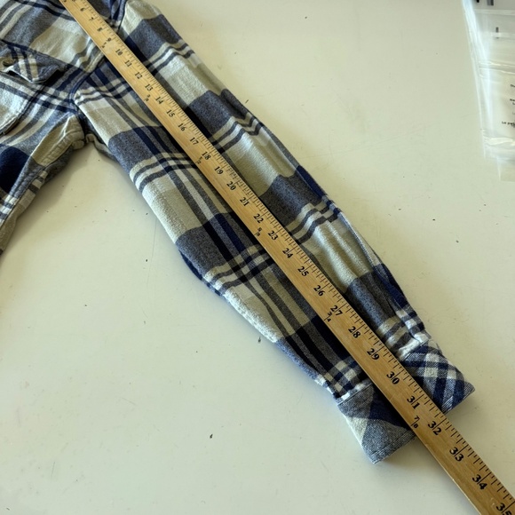 Legendary Whitetails Buck Camp Navy & Cream Plaid Flannel Shirt Mens XLT TALL - Picture 6 of 8